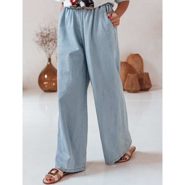 BASIC Svetlomodré dámske džínsové nohavice DENIMJOY s elastickým pásom 63983568