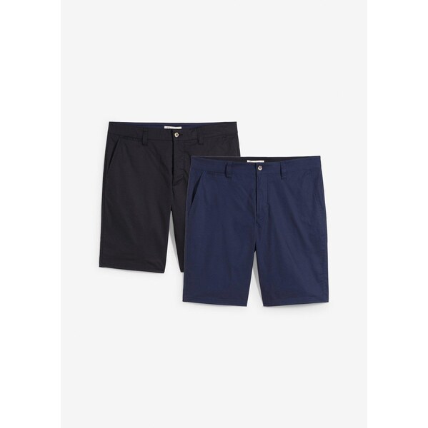 bonprix Chino bermudy 2 ks, Regular Fit, farba modrá 63983644