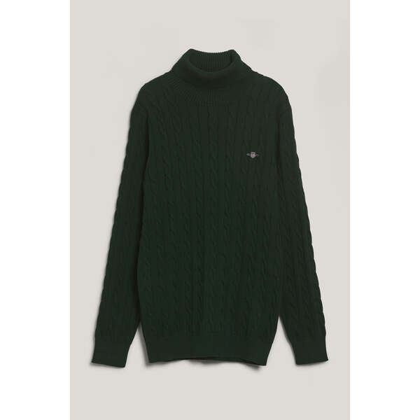 ROLÁK GANT COTTON CABLE TURTLE NECK TARTAN GREEN 55857132