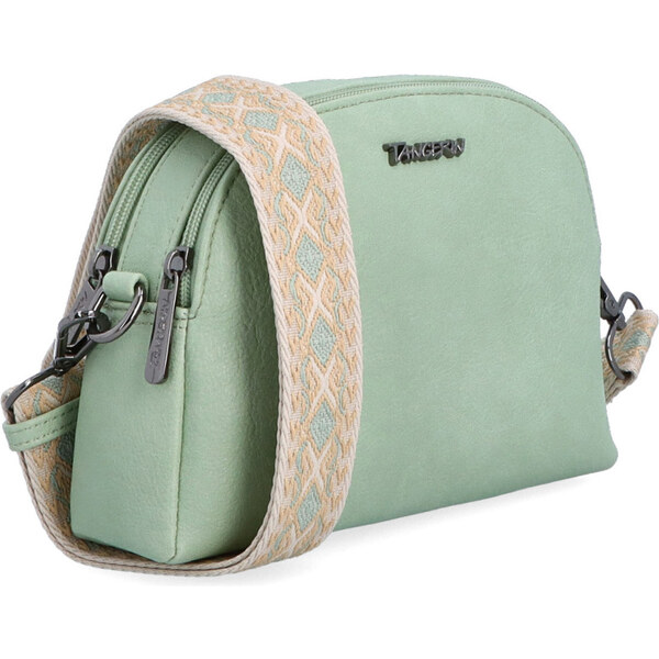 Kabelka zo syntetickej kože crossbody Tangerin zelená 8044 ZE 64020626