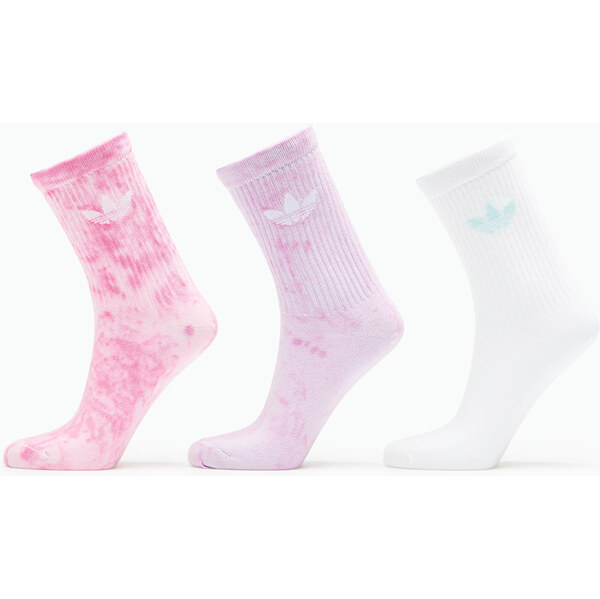 adidas Originals adidas Tie Dye Crew Socks 3-Pack Bliss Pink S 63989381