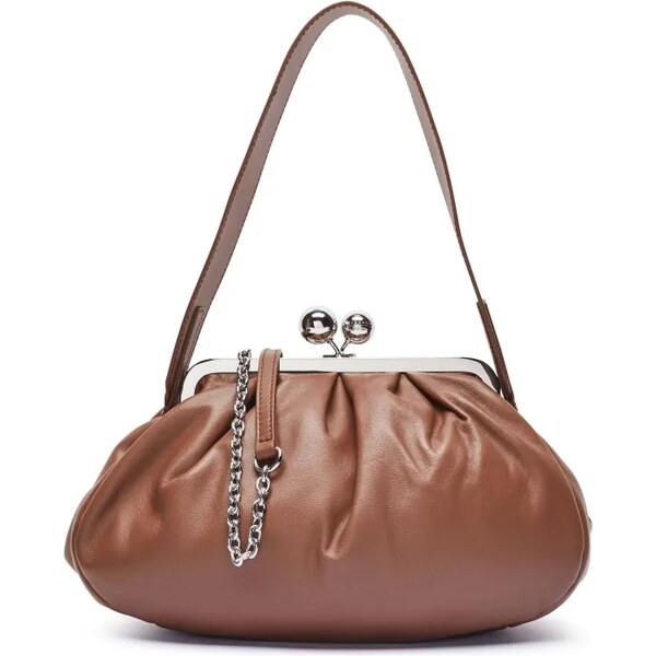 Weekend MaxMara Kožená kabelka na rameno CUBICO Pasticcino 63984514