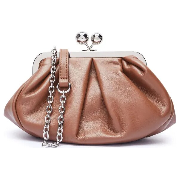 Weekend MaxMara Kožená kabelka na rameno PRATI Pasticcino 63984515