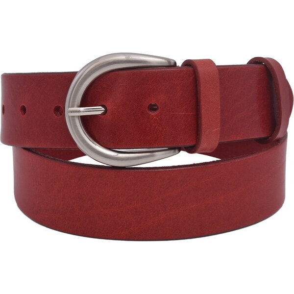 Mercucio Kožený dámsky opasok 724-40-20 červený hladký pracka Angela 66943998