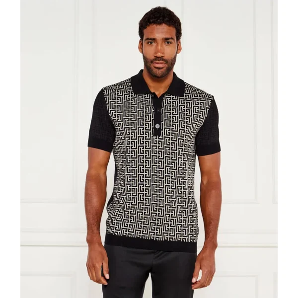 Balmain Vlnené polo tričko | Slim Fit | s prímesou ľanu 64005752