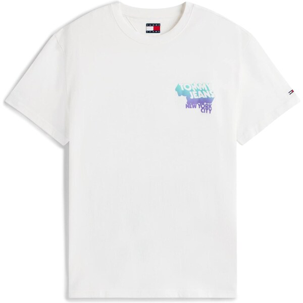 Tommy Jeans Tričko azúrová / svetlozelená / fialová / biela 64009134