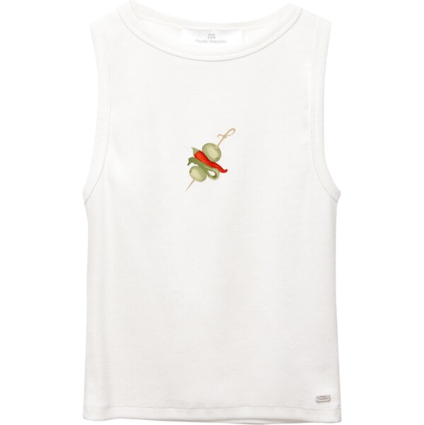 Pull&Bear Top GILDA svetlozelená / ohnivo červená / biela 66017886