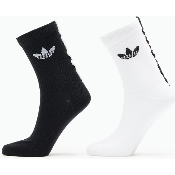 adidas Originals adidas Ruffle Crew Socks 2-Pack White/ Black/ Blue M 64011880