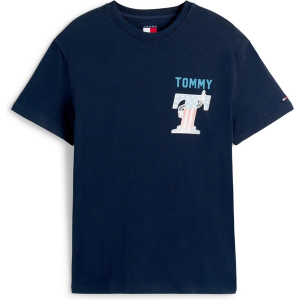 Tommy Jeans Tričko USA námornícka modrá / nebesky modrá / červená / 64019200
