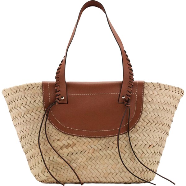 MANGO Shopper Club béžová / hnedá 64045576