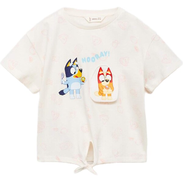 MANGO KIDS Tričko BLUKIWI svetlomodrá / koralová / červená / šedobiela 64019215