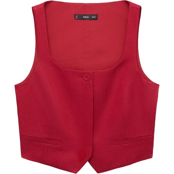 MANGO Vesta k obleku tmavočervená 64019218