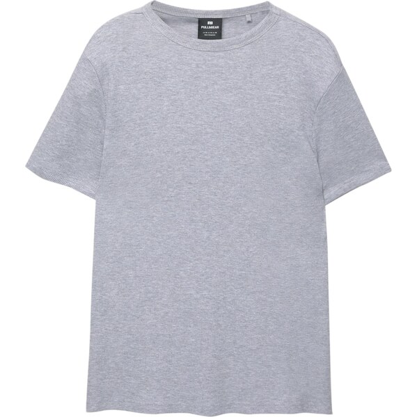 Pull&Bear Tričko sivá melírovaná 64167221