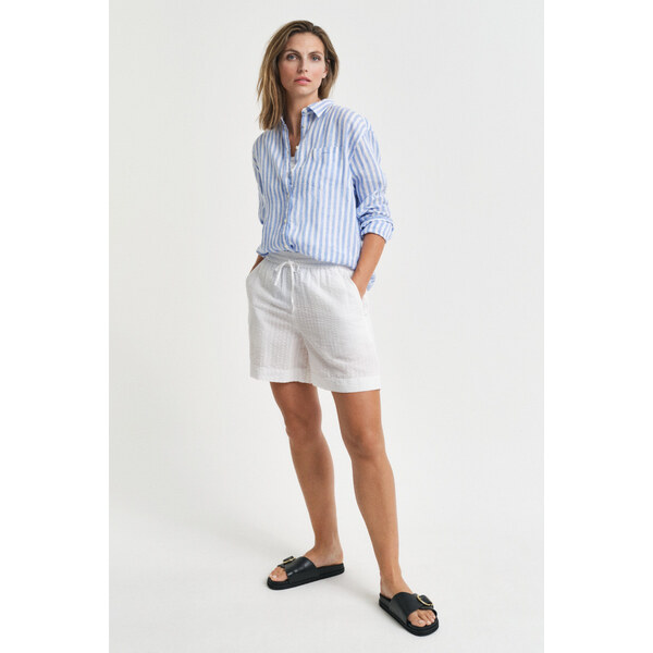 ŠORTKY GANT TONAL STRIPED SEERSUCKER SHORTS WHITE 62772586