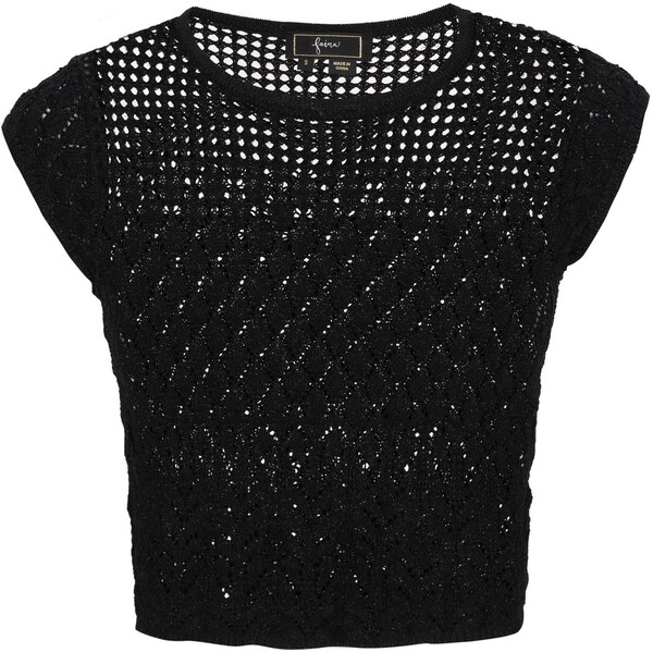 faina Vyšívaný top Fashion Look čierna 65875716