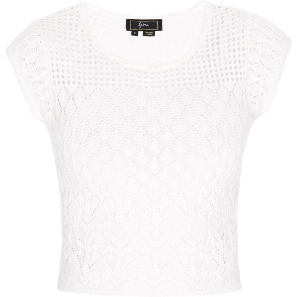 faina Vyšívaný top šedobiela 65875720