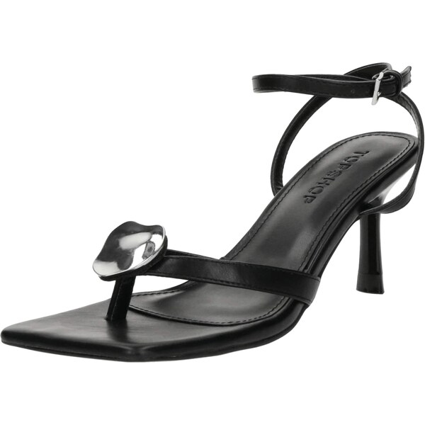 TOPSHOP Žabky Gilly čierna / strieborná 64019122