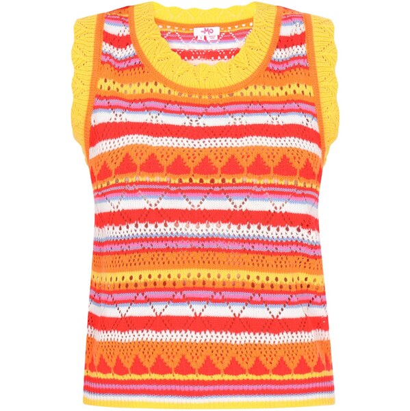 MYMO Vyšívaný top žltá / oranžová / červená / biela 65876205