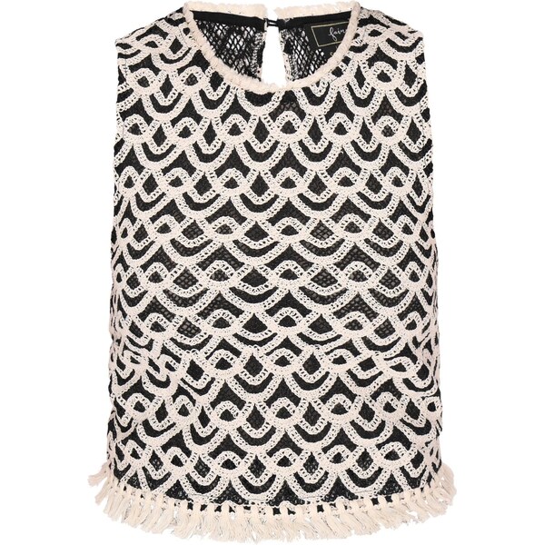 faina Vyšívaný top Fashion Look čierna / biela ako vlna 65876227