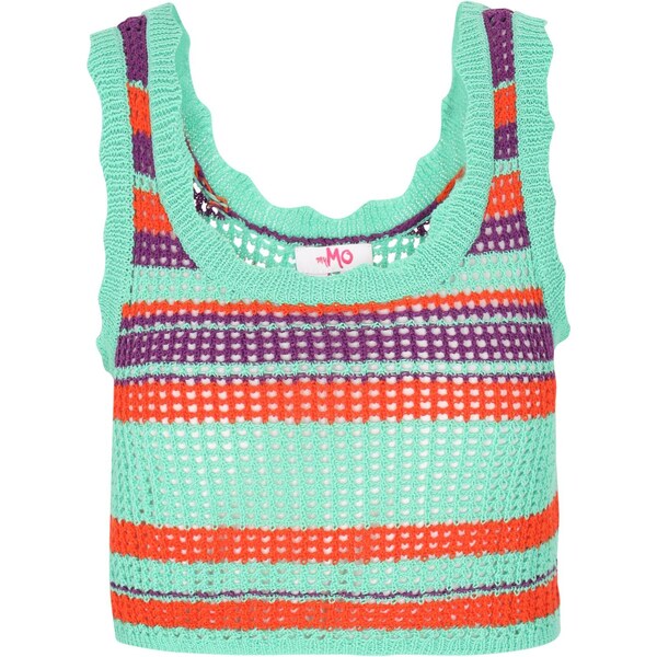 MYMO Vyšívaný top Spring Summer tyrkysová / baklažánová / oranžovo 65876292