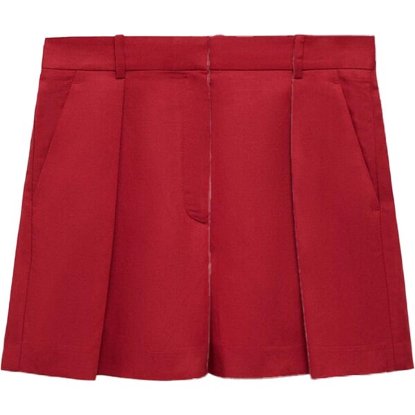 MANGO Plisované nohavice Max tmavočervená 64063273