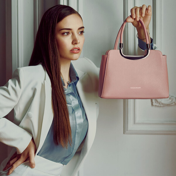Kožená kabelka do ruky Noelia Bolger ružová NB 0040 R 64019990