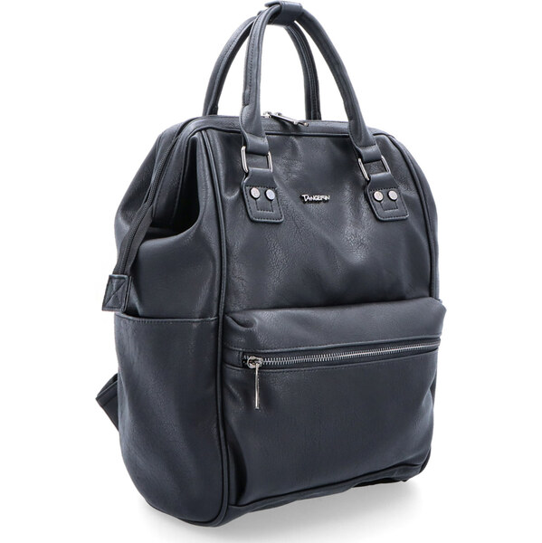 Mestský batoh zo syntetickej kože Tangerin čierna 8042 C 64020154