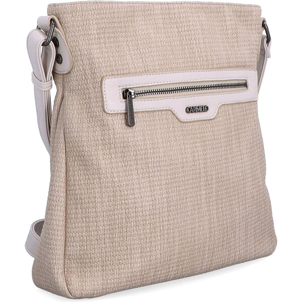 Kabelka zo syntetickej kože crossbody Carmelo béžová 4309 BE 64020198