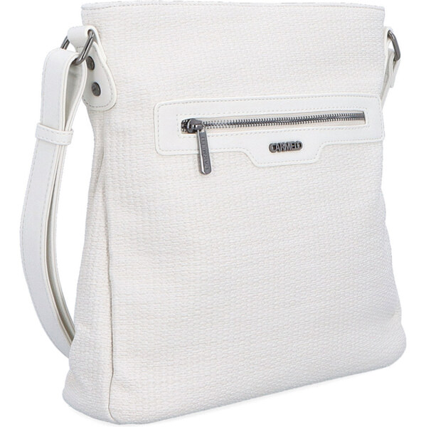 Kabelka zo syntetickej kože crossbody Carmelo krémová 4309 K 64020214