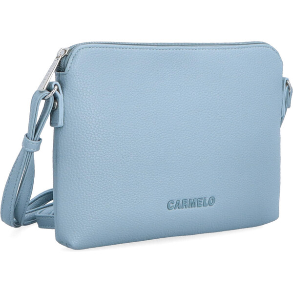 Kabelka zo syntetickej kože crossbody Carmelo modrá 4333 SM 64020596