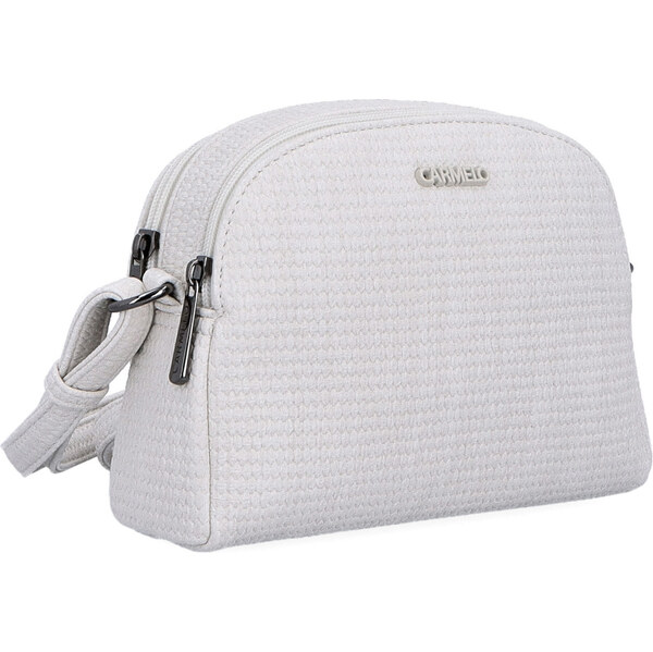 Kabelka zo syntetickej kože crossbody Carmelo krémová 4336 K 64020591