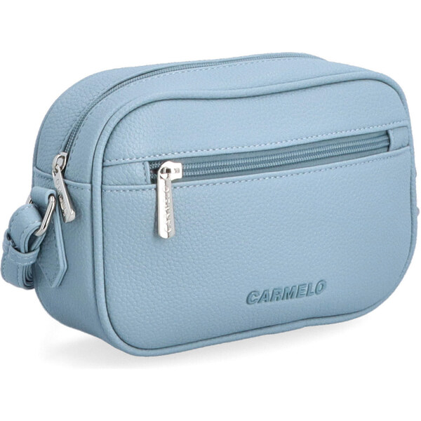 Kabelka zo syntetickej kože crossbody Carmelo modrá 4329 SM 64020607