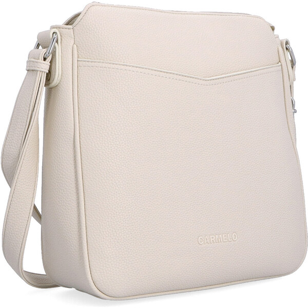 Kabelka zo syntetickej kože crossbody Carmelo béžová 4331 BE 64020602