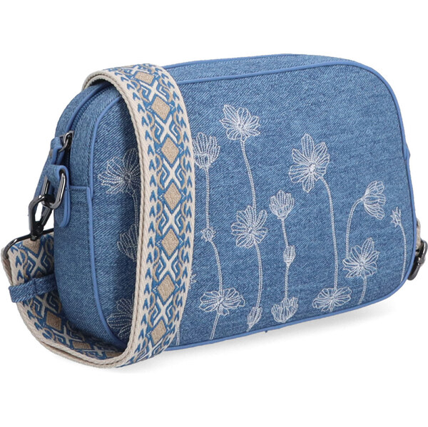 Kabelka zo syntetickej kože crossbody Indee modrá 6339 M 64020736