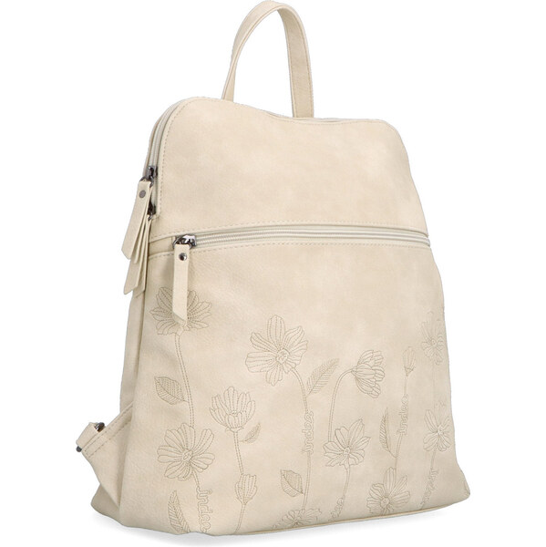 Mestský batoh zo syntetickej kože Indee béžová 6330 BE 64020747