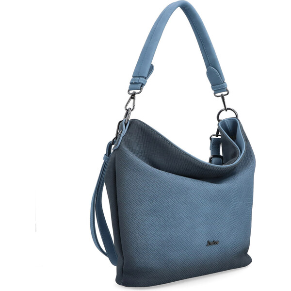 Kabelka zo syntetickej kože cez rameno Indee modrá 6318 M 64020760