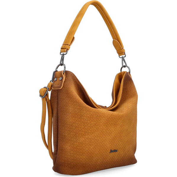 Kabelka zo syntetickej kože cez rameno Indee žltá 6318 ZLU 64020759