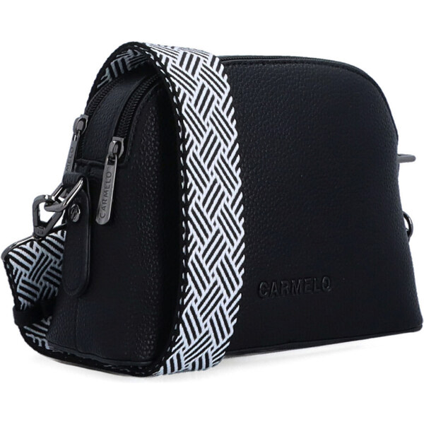 Kabelka zo syntetickej kože crossbody Carmelo čierna 4355 C 64020774