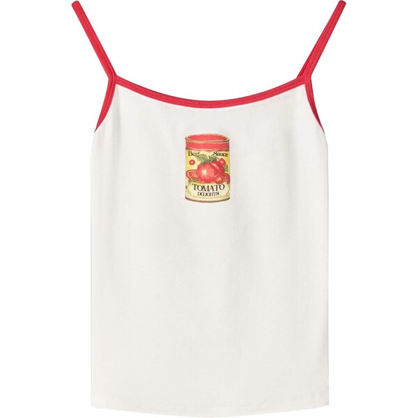 Bershka Top žltá / červená / biela 66008189