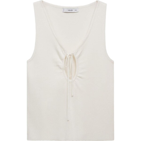 MANGO Vyšívaný top FORAT nebielená 65880605