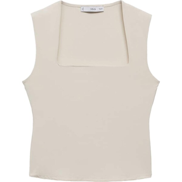 MANGO Top RAYO šedobiela 65305174
