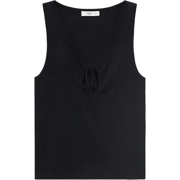 MANGO Vyšívaný top FORAT čierna 65880600