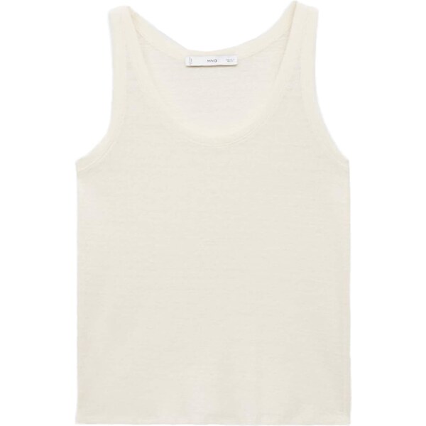 MANGO Vyšívaný top LINI nebielená 65880614
