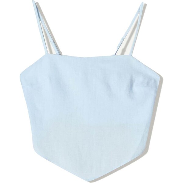 Bershka Top pastelovo modrá 65880652