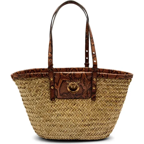 Pinko Plážová taška LOVE SUMMER | s prímesou kože 64017398