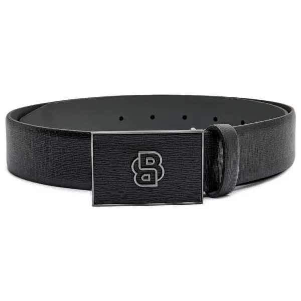 BOSS BLACK Kožený opasok B_Icon_O-Plq-Sf_Sz35 64017431