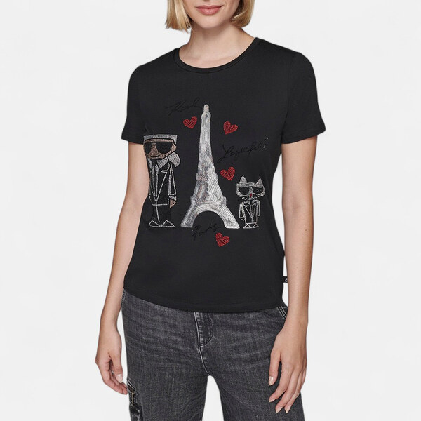 Dámské černé triko Karl Lagerfeld 56248 64029203