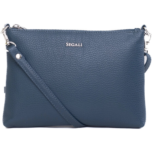 SEGALI Dámska kožená crossbody kabelka A6C navy blue 66590862