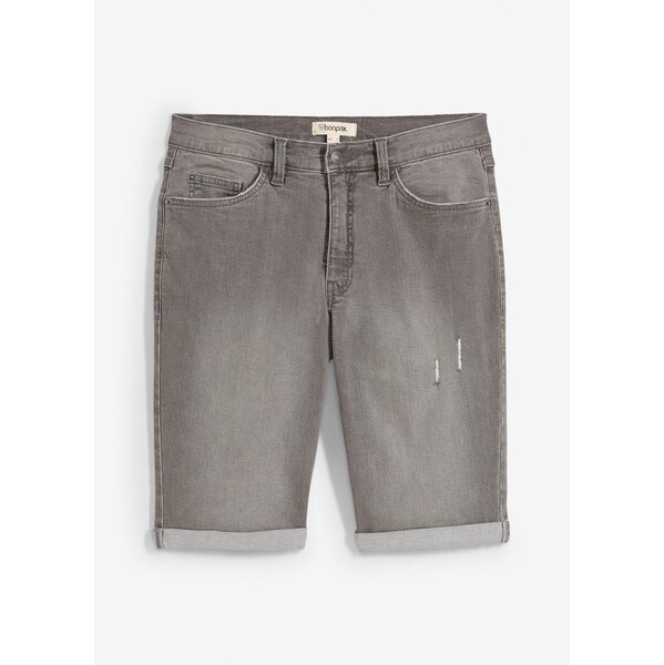 bonprix Džínsové bermudy, strečové, s vyhnutým zakončením, Regular Fit 64039506