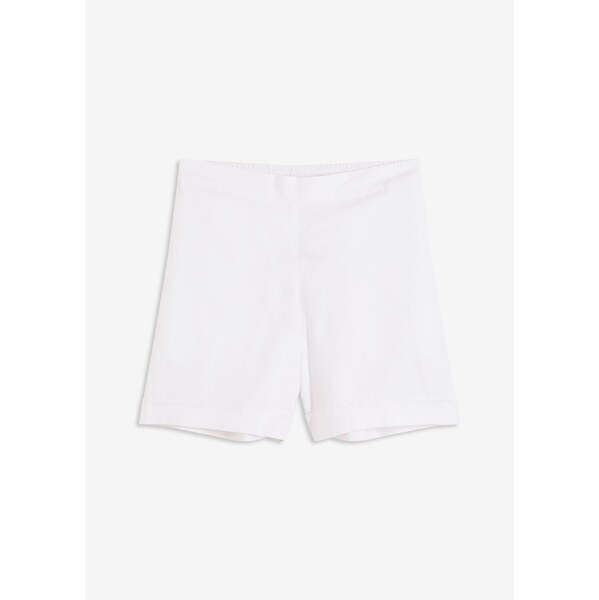 bonprix Šortky bez zapínania zo vzdušného pláteného mixu, farba biela 64039547